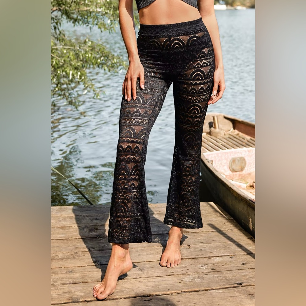 Cupshe x Vanessa Adventure Lace Cover-Up Flare Pants